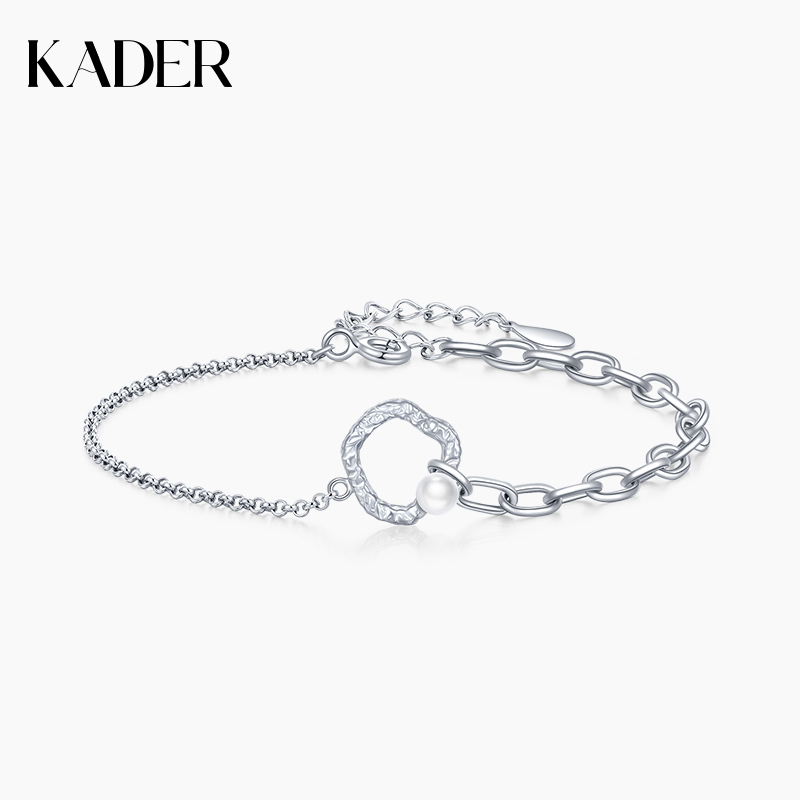 kader 几何熔铸系列纯银手链女时尚手饰轻奢饰品生日