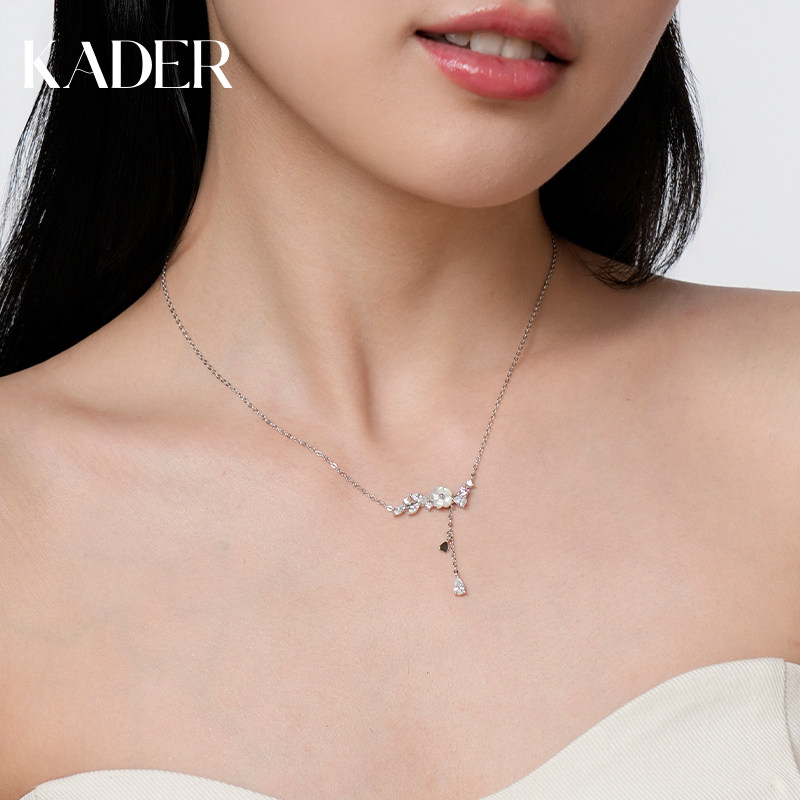 卡蒂罗栀子花流苏项链925银项链女夏纯银锁骨链小众设计精致新款