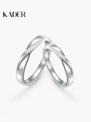 KADER couple ring sterling silver men and women a pair of engraved niche design light luxury to ring birthday gift to girlfriend