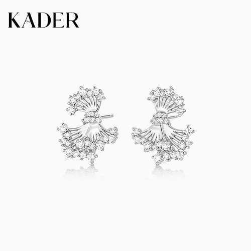 KADER开朵绒花结耳钉简约时尚小众设计轻奢高级感耳饰生日礼物