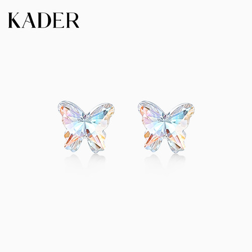 KADER开朵碎星蝴蝶耳钉925银高级简约时尚小众设计感耳饰轻奢礼物
