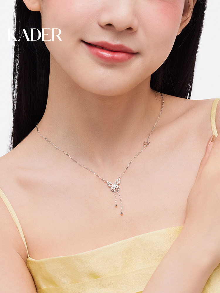 卡蒂罗缪斯蝶梦项炼女925银轻奢小众设计新款爆款流苏锁骨炼