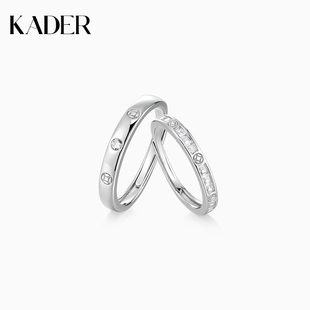 卡蒂罗圆满钱币情侣对戒一对S925戒指银素圈纪念日生日礼物送女友