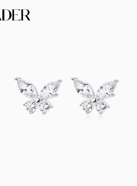 卡蒂罗心动蝴蝶耳钉925银轻奢小众设计感耳饰耳环生日礼物送女友