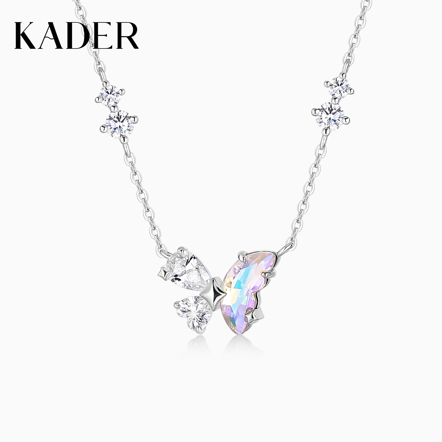 KADER开朵月光蝶语项链女S925纯银设计简约生日礼物送女友卡蒂罗