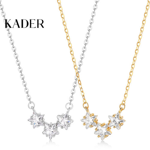 KADER开朵星光微笑项链女925银简约时尚小众设计锁骨链生日礼物