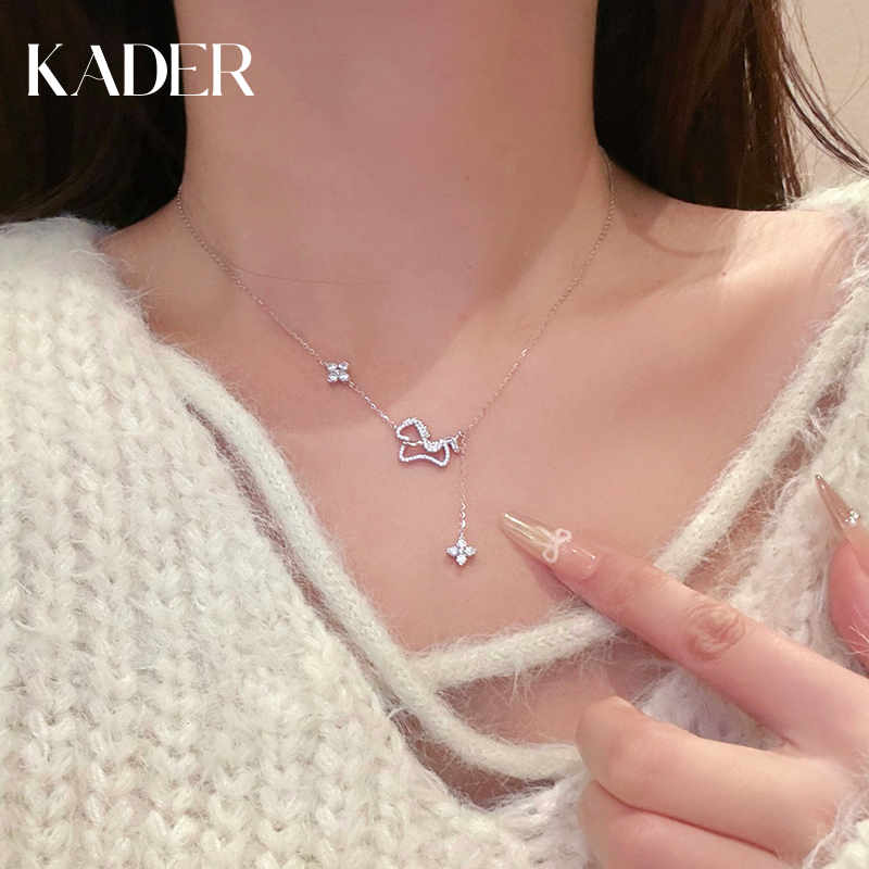 卡蒂罗马上幸运项链女四叶草S925银小众马年本命年圣诞新年礼物