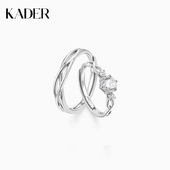 卡蒂罗同心结情侣对戒925银戒指一对生日礼物送女友 可刻字