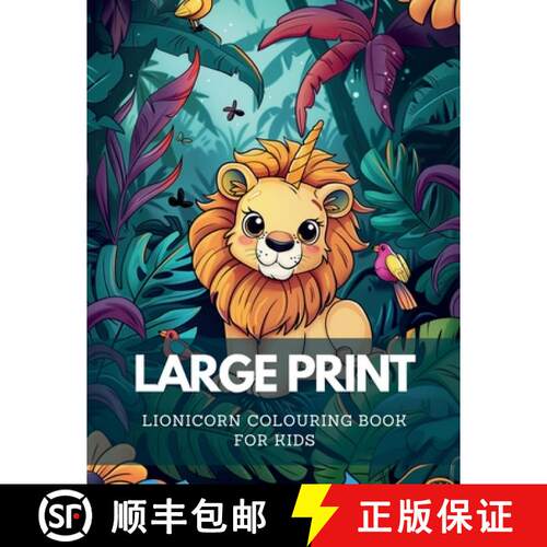 【3-4周达】Large Print Lionicorn Colouring Book For Kids [9781805340195]