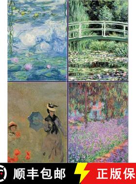 【3-4周达】Set of Four Magnetic Notepads: Monet: A Collection of Handy Notepads with Easy Magnetic Fa... [9780754833123]