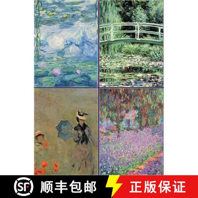 【3-4周达】Set of Four Magnetic Notepads: Monet: A Collection of Handy Notepads with Easy Magnetic Fa... [9780754833123]