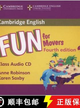 【3-4周达】剑桥少儿 Fun for Movers Class Audio CD 中级课堂光盘（含一张光盘） [9781316617564]