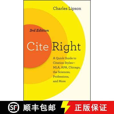 【3-4周达】Cite Right, Third Edition – A Quick Guide to Citation Styles––MLA, APA, Chicago, the Sc... [9780226431109]