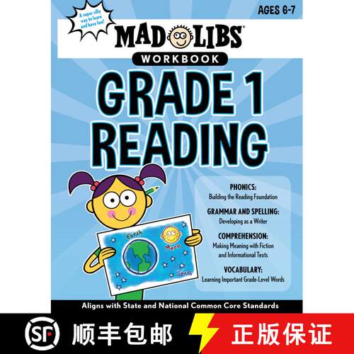 【3-4周达】Mad Libs Workbook: Grade 1 Reading: Aligns with State and National Common Core Standards [9780593096154]