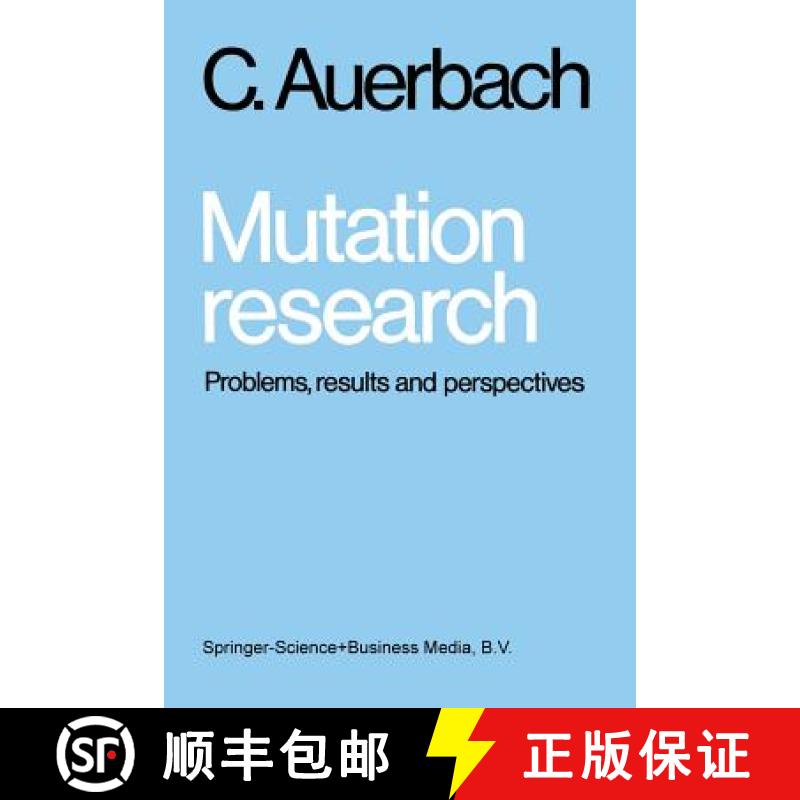 【3-4周达】Mutation Research: Problems, Results and Perspectives [9780412112805]