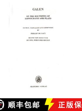 预订 On the Doctrines of Hippocrates and Plato, 4,1,2, Second Part: Books VI-IX [9783050041933]