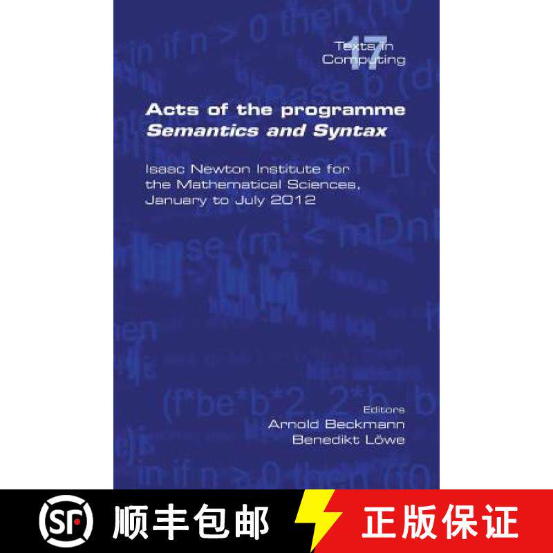 【3-4周达】Acts of the Progamme Sematics and Syntax [9781848900806]