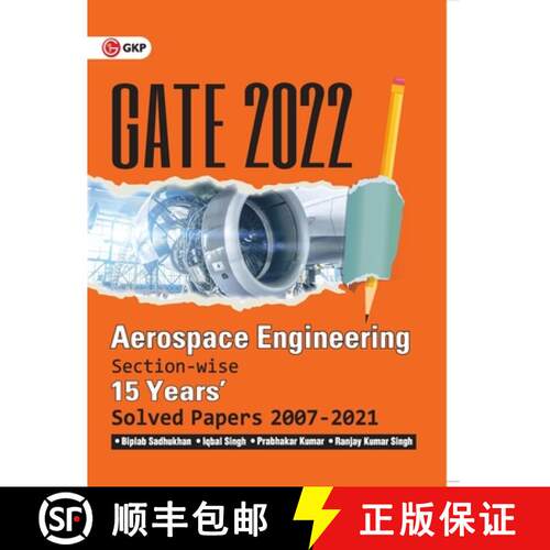 【3-4周达】GATE 2022 - Aerospace Engineering - 15 Years Section-wise Solved Paper 2007-21 by Biplab S... [9789391061326]