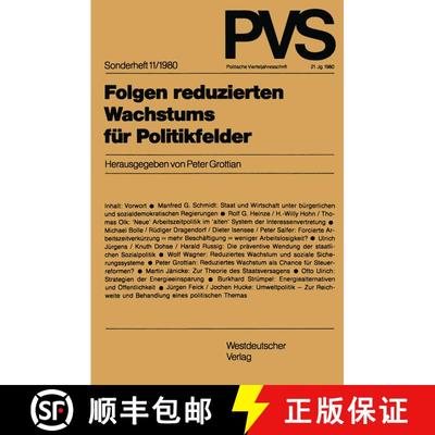 【3-4周达】Folgen reduzierten Wachstums für Politikfelder [9783531115351]