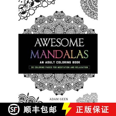 【3-4周达】Awesome Mandalas: An Adult Coloring Book [9780991736881]