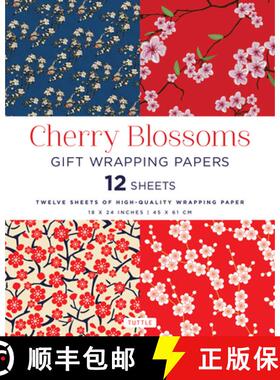 【3-4周达】Cherry Blossoms Gift Wrapping Papers - 12 Sheets: High-Quality 18 X 24 Inch (45 X 61 CM) W... [9780804849579]