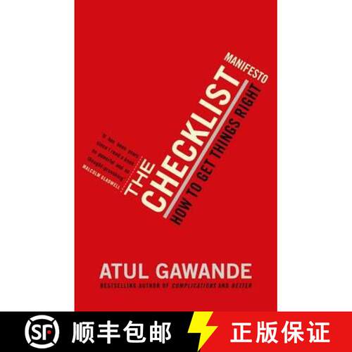 【3-4周达】The Checklist Manifesto : How To Get Things Right [9781846683145]