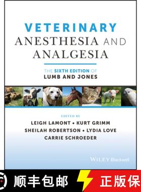 【3-4周达】Veterinary Anesthesia and Analgesia: The Sixth Edi tion of Lumb and Jones [9781119830276]