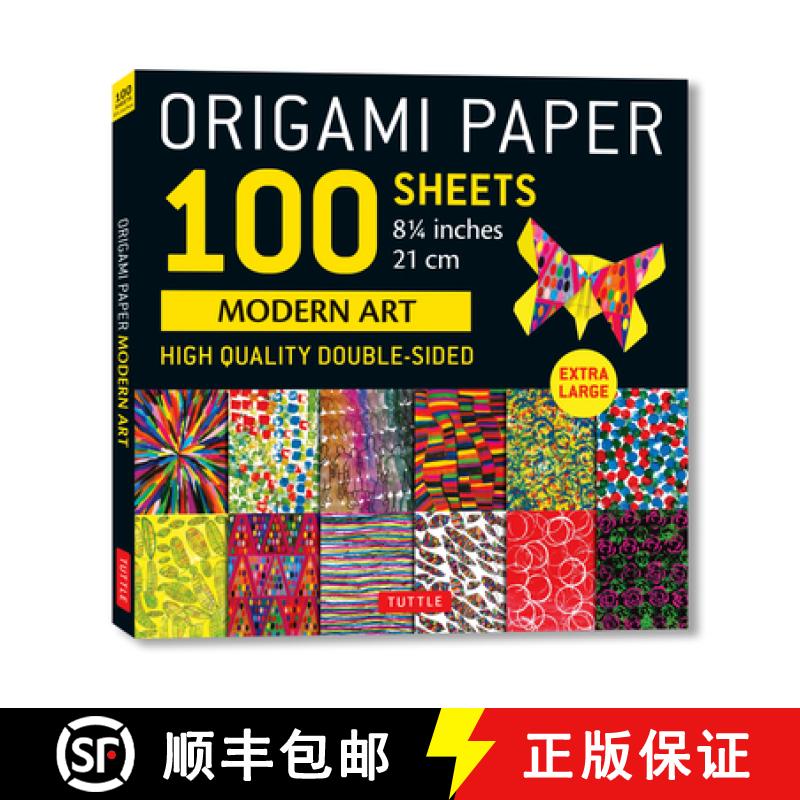 【3-4周达】Origami Paper 100 sheets Modern Art 8 1/4 (21 cm): Extra Large Double-Sided Origami Sheets... [9780804858922]