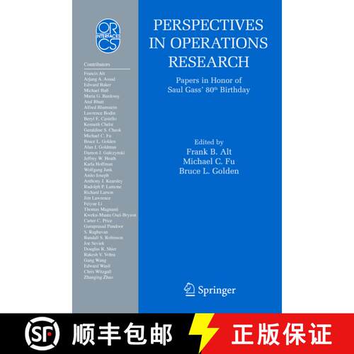 【3-4周达】Perspectives in Operations Research : Papers in Honor of Saul Gass' 80th Birthday [9781441942678]