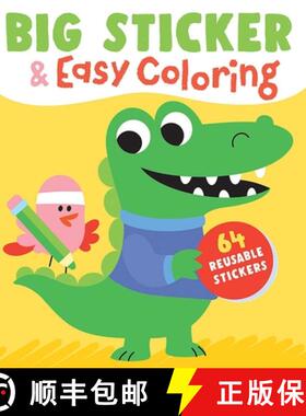 预订 Big Sticker & Easy Coloring (Crocodile): 64 Reusable Stickers [9789465054070]