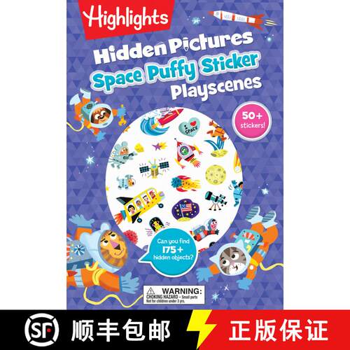 【3-4周达】精装 Space Hidden Pictures Puffy Sticker Playscenes [9781644726778]
