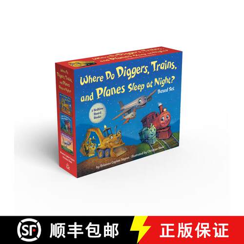 【3-4周达】Where Do Diggers, Trains, and Planes Sleep at Night? Board Book Boxed Set [9780593119686]