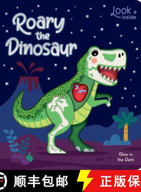 【3-4周达】Look Inside: Roary the Dinosaur: Board Book with Cut-Outs and Glow in the Dark! [9780655243380]