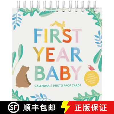 【3-4周达】精装 First Year Baby Calendar & Photo Prop Cards: (baby Shower Gift, New Baby Gift) [9781452178332]