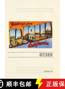 【3-4周达】Vintage Lined Notebook Greetings from La Jolla, California [9798385446513]