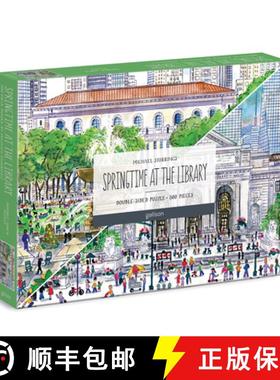 【3-4周达】Michael Storrings Springtime at the Library 500 Piece Double-Sided Puzzle [9780735370173]