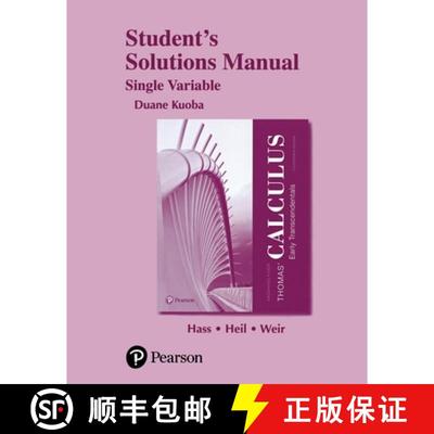 【3-4周达】Student Solutions Manual for Thomas' Calculus: Early Transcendentals, Single Variable [9780134439334]
