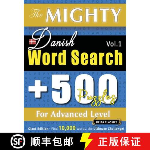 【3-4周达】THE MIGHTY DANISH WORD SEARCH - 500 PUZZLES FOR ADVANCED LEVEL - DELTA CLASSICS - GIANT ED... [9798349049019]