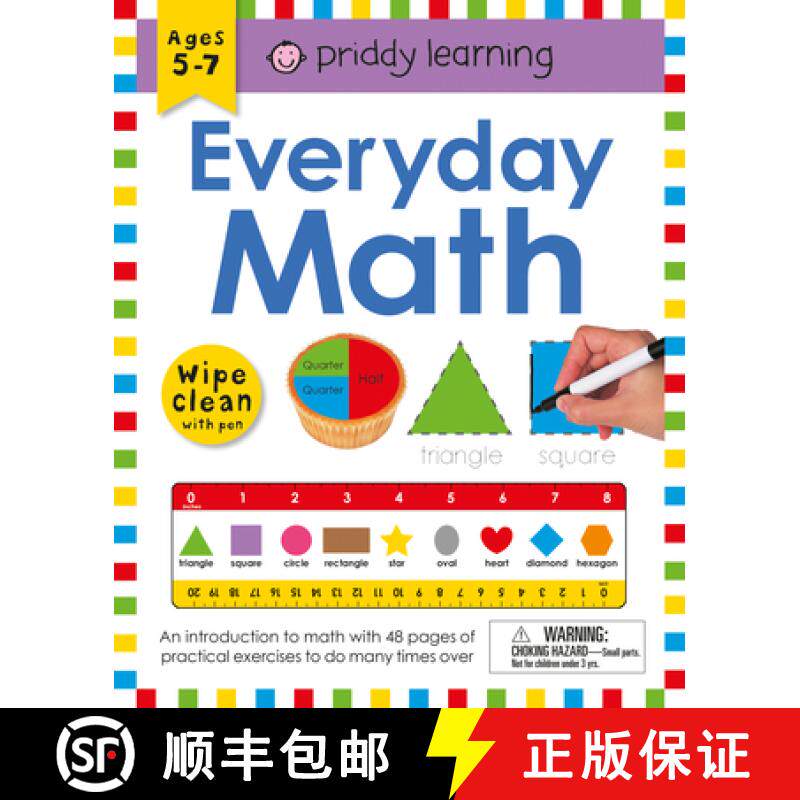 预订 Wipe Clean Workbook: Everyday Math (Enclosed Spiral Binding): Ages 5-7; Wipe-Clean with Pen [Wit... [9780312522070]