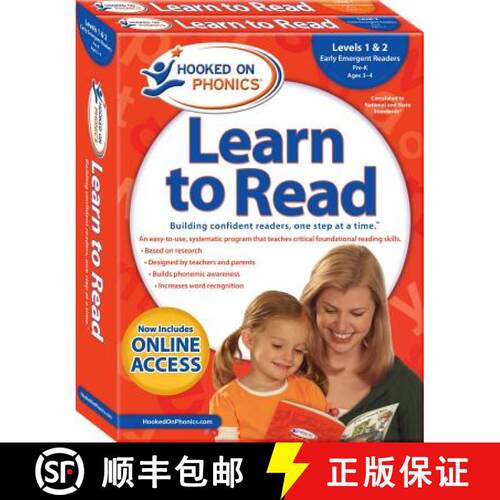 【3-4周达】Hooked on Phonics Learn to Read - Levels 1&2 Complete, Volume 1: Early Emergent Readers (P... [9781940384184]