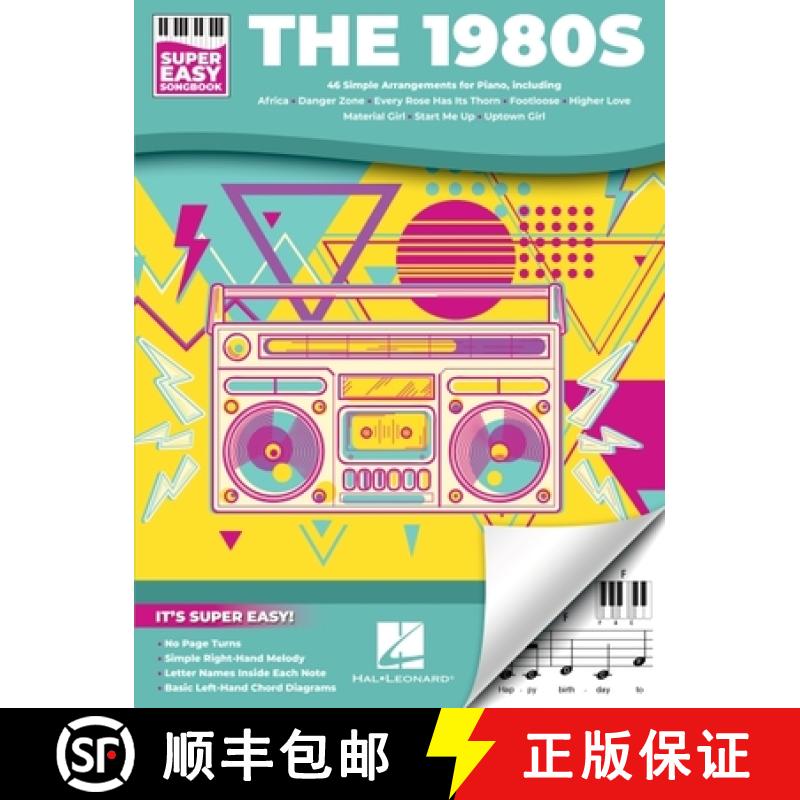 【3-4周达】The 1980s - Super Easy Songbook: 46 Simple Arrangements of the Decade's Best for Piano wit... [9798350123715]