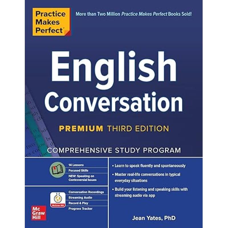 现货熟能生巧：英语对话第三版 Practice Makes Perfect: English Conversation, Premium Third Edition[9781260462166]-封面