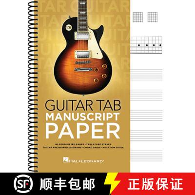 【3-4周达】Guitar Tab Manuscript Paper Spiral-Bound Notebook for Guitarists 80 Pages with Tablature S... [9781540051363]