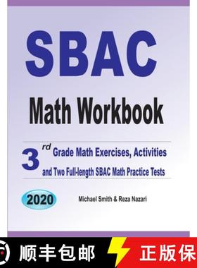 预订 SBAC Math Workbook: 3rd Grade Math Exercises, Activities, and Two Full-Length SBAC Math Practice... [9781646126873]