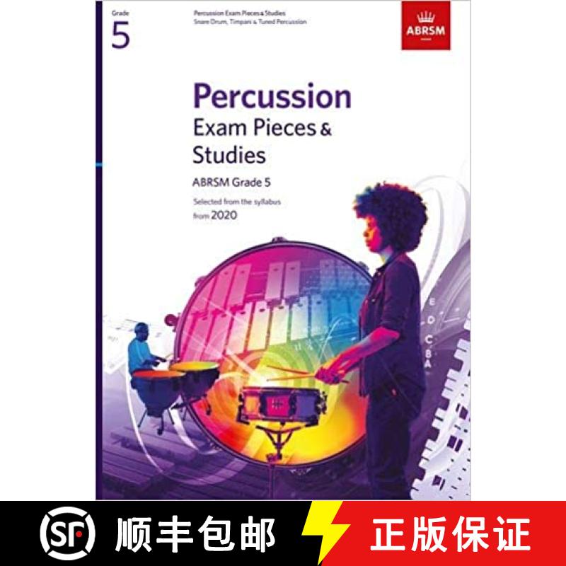 【3-4周达】Percussion Exam Pieces & Studies, ABRSM Grade 5: Selected from the syllabus from 2020 [9781786012982]