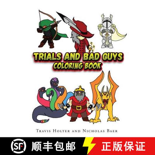 【3-4周达】Trials and Bad Guys Coloring Book [9781535604178]