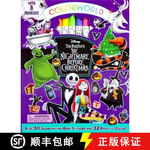 【3-4周达】ColorWorld: Disney Tim Burton's Nightmare Before Christmas: Coloring Book with Jumbo Marke... [9780794455033]