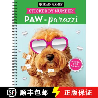 【3-4周达】Brain Games - Sticker by Number: Paw-Parazzi (24 Images to Sticker): Includes 2 Foil Stick... [9798897460526]