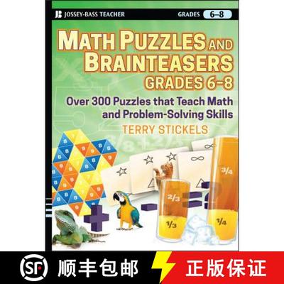 【3-4周达】Math Puzzles And Brainteasers, Grades 6-8: Over 300 Puzzles That Teach Math And Problem-So... [9780470227206]