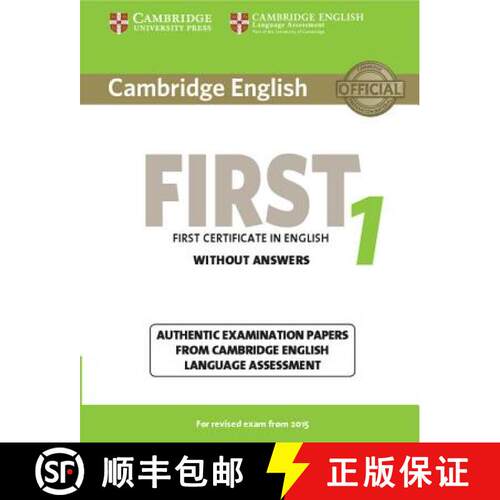 【3-4周达】Cambridge English First 1 for Revised Exam from 2015 Student's Book without Answers: Authe... [9781107668577]
